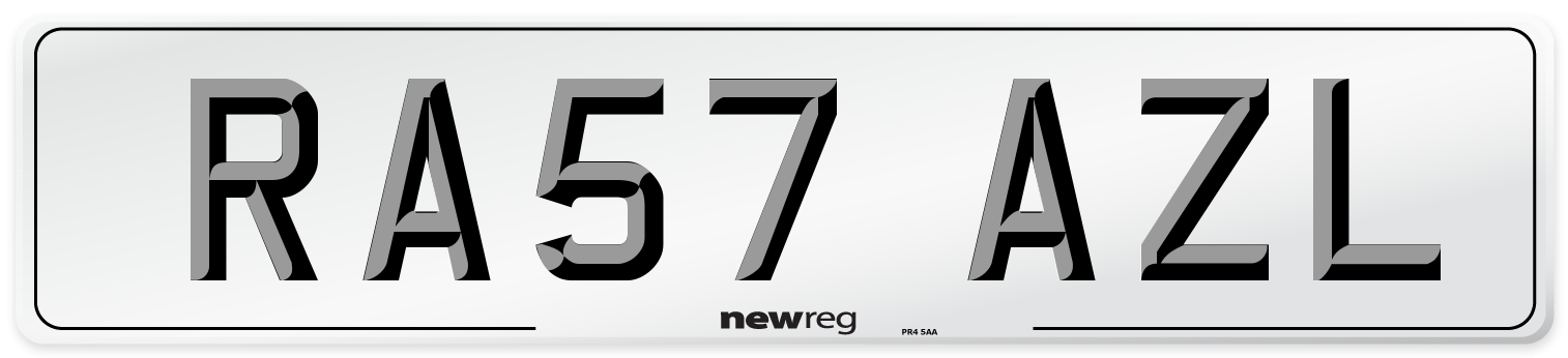RA57 AZL Number Plate from New Reg
